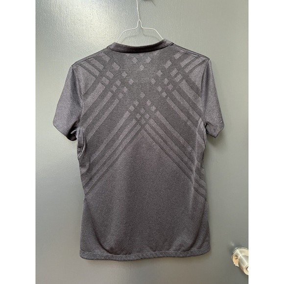 Nike Womens Top M Gray Geometric TechKnit V-Neck Golf Shirt - Picture 3 of 3